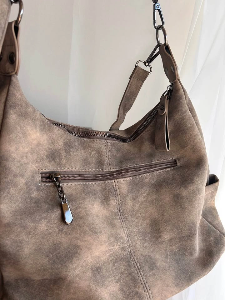 Y2K beige tote shoulder bag - photo 3