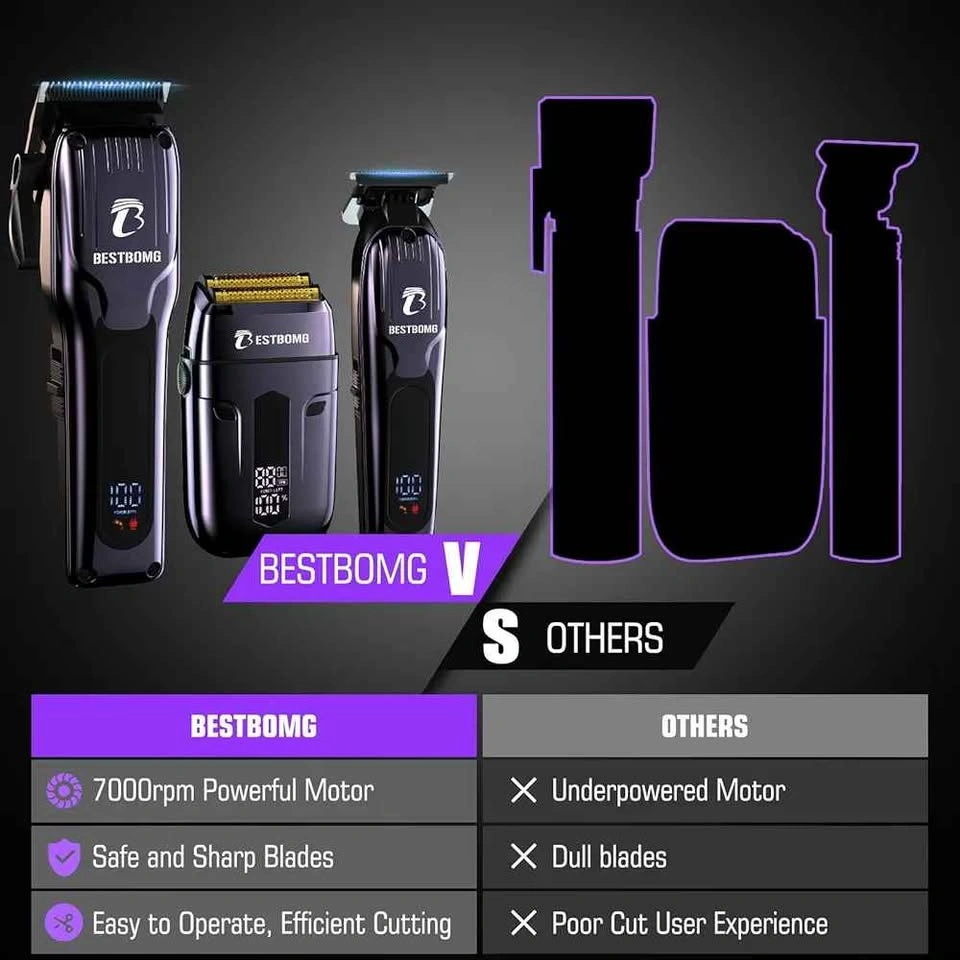 Used like New- BESTBOMG Professional Hair Clipper & Shaver Kit - photo 5
