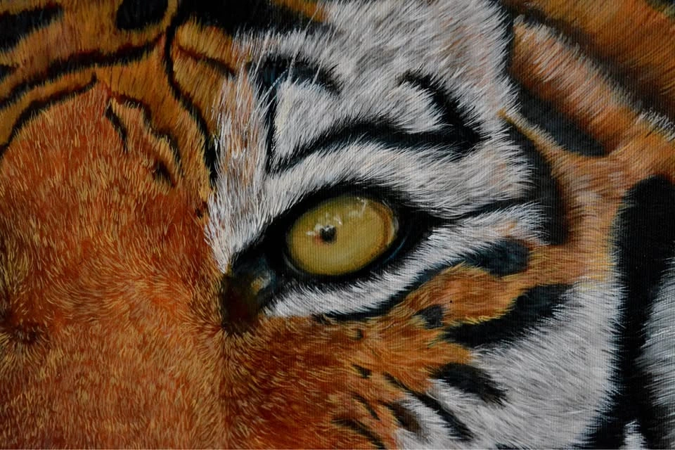 "Tiger" huge handmade Original Oil painting!! - photo 2