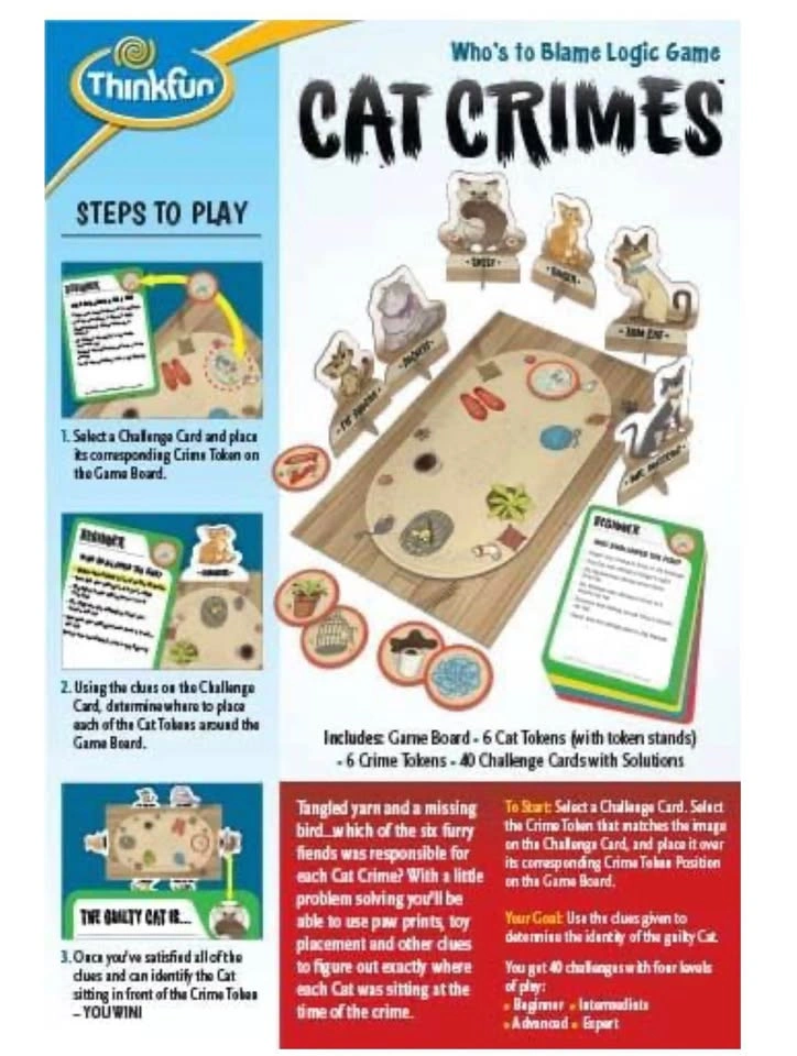 Cat Crimes Board Game Like New 8+ - photo 3