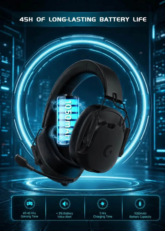 Wireless Gaming Headset for PS5/PS4, PC, Switch, Mac (Black) - photo 2
