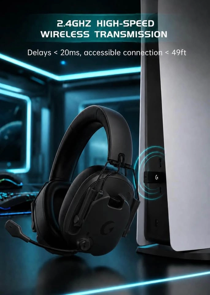 Wireless Gaming Headset for PS5/PS4, PC, Switch, Mac (Black) - photo 3