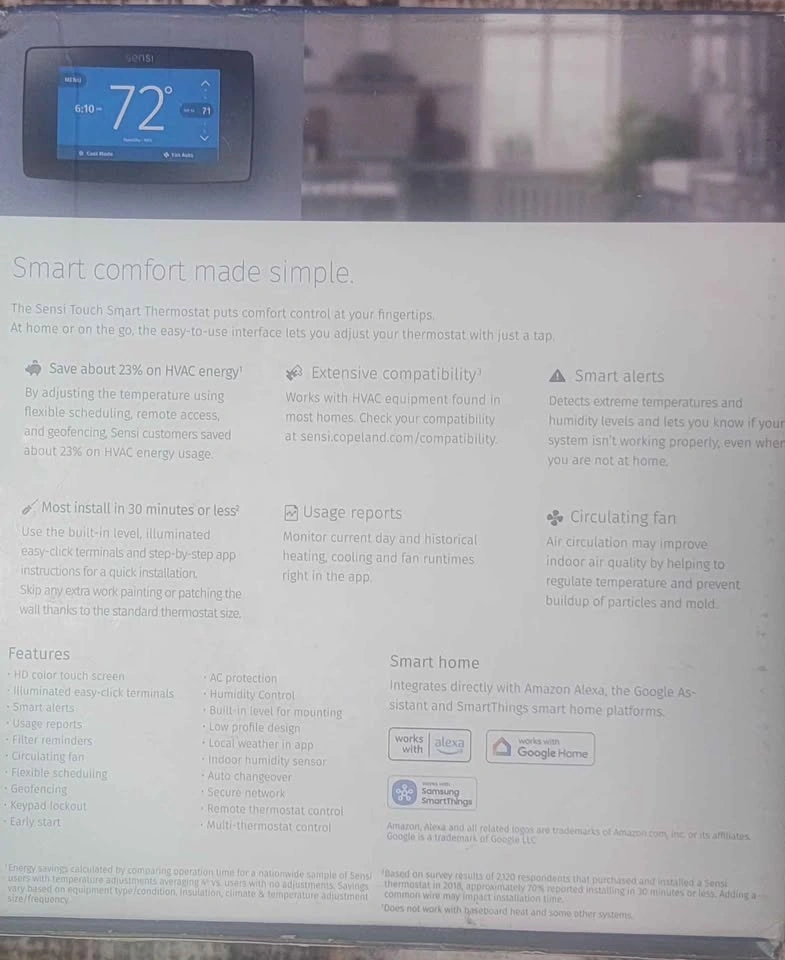 Sensi by Copeland Touch Smart Thermostat ST75 - photo 3