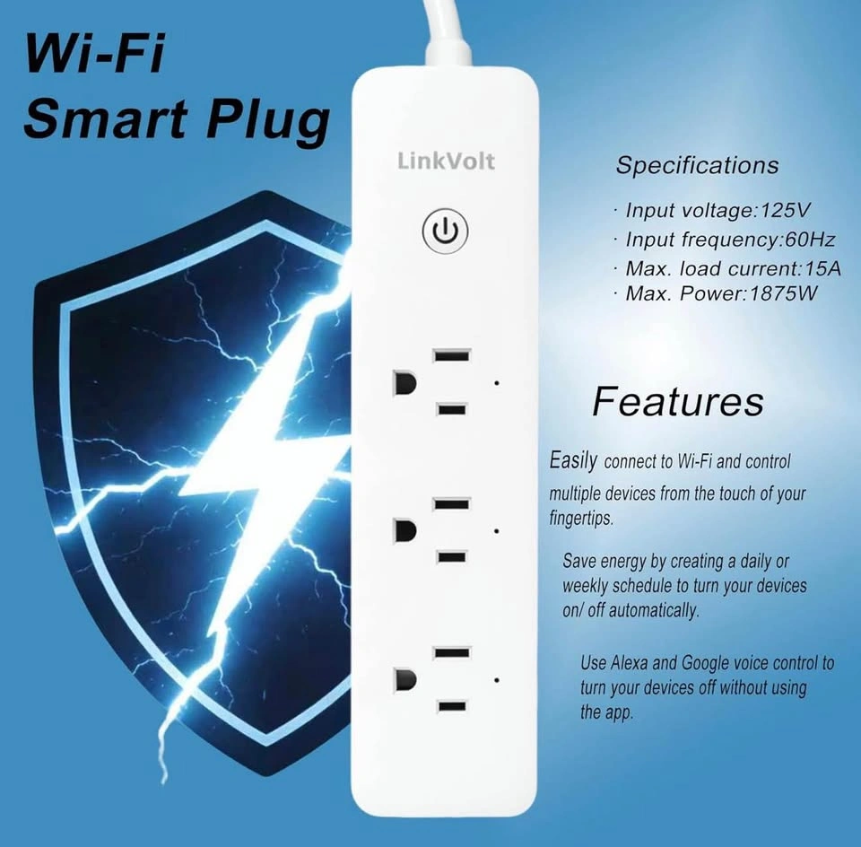 Smart Power Strip WiFi Surge Protector Alexa Google Home - photo 3