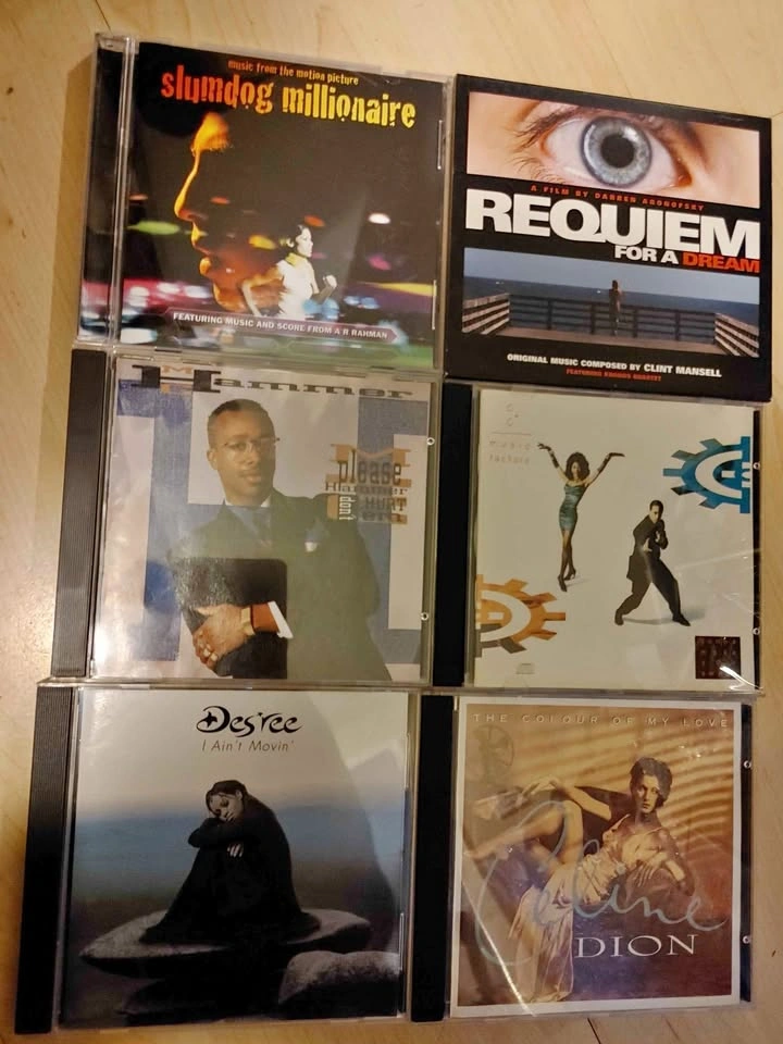 6 Music CDs from movie soundtracks and bands