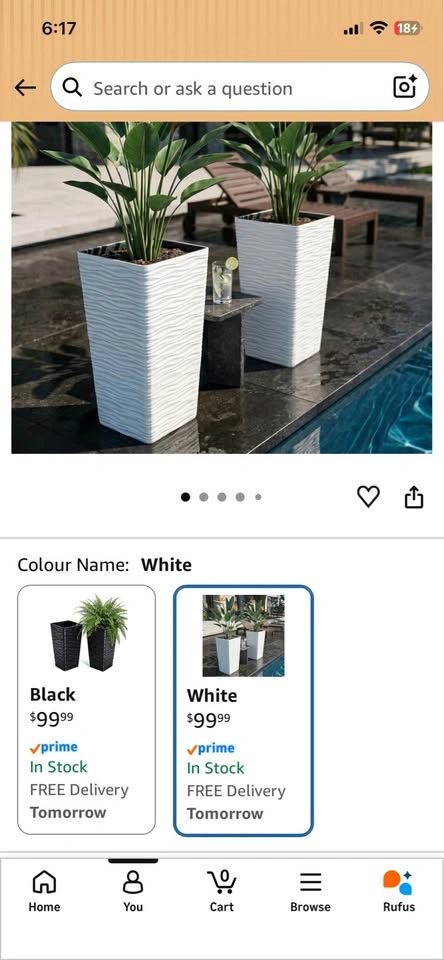 2 White plastic planter - photo 3