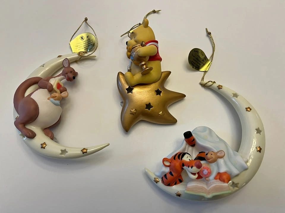 Set 4 - Bradford Editions Pooh’s Slumbertime Adventures Ornament