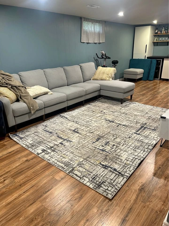Modern Abstract Area Rug 9.5 x 6.5