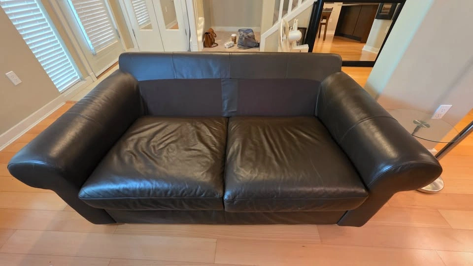 IKEA Genuine Leather Sofa – Dark Brown – Excellent Condition - photo 4