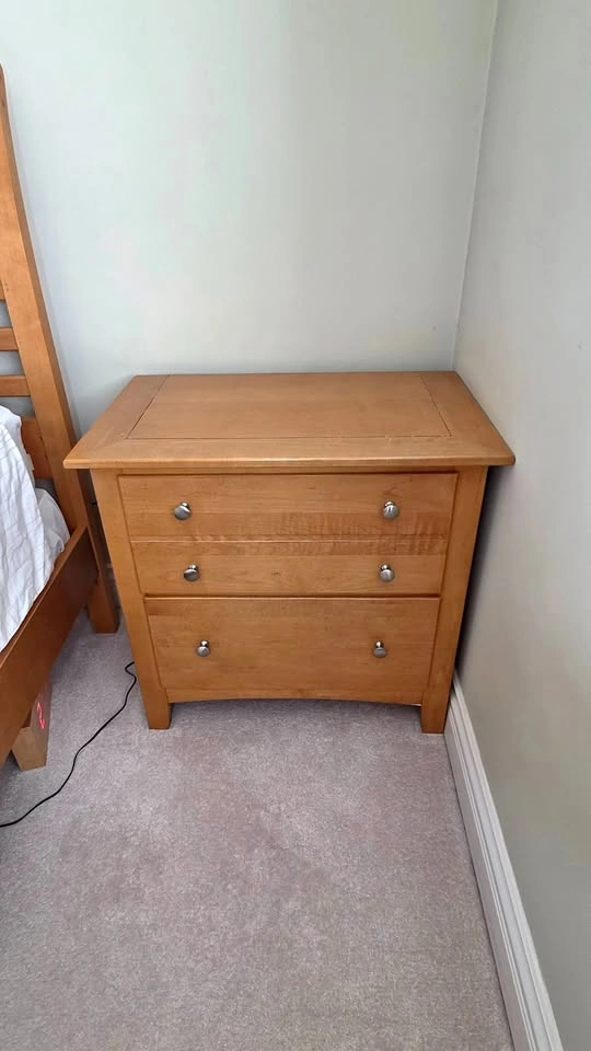 Stanley Preface 3-Drawer Nightstand – Light Wood Finish