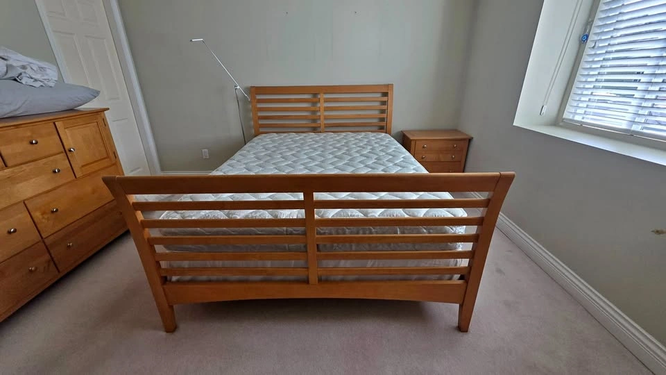 Natural Oak Bed Frame – Minimalist Slat Design