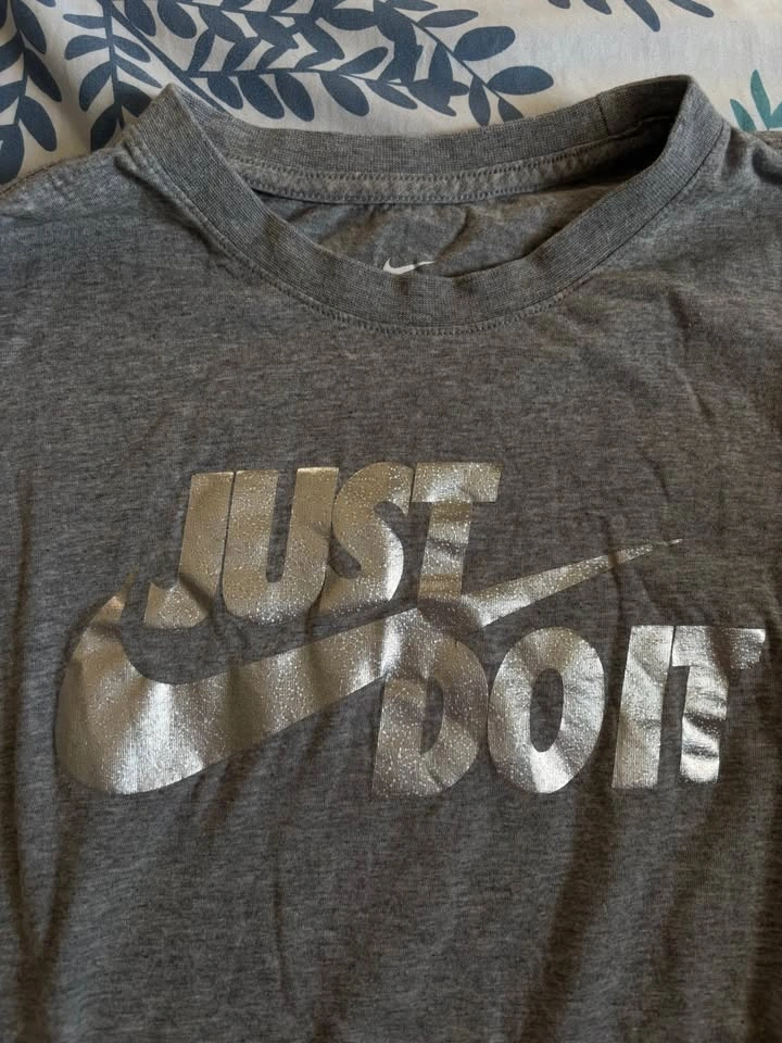 Nike THE NIKE TEE long sleeve grey JUST DO IT shirt - photo 2