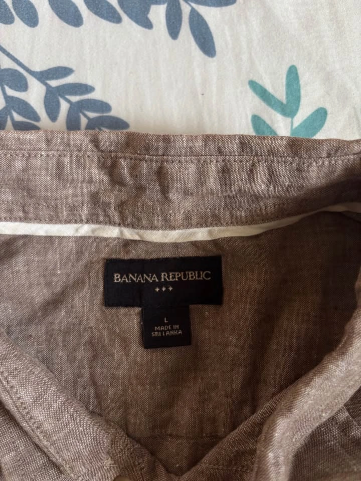 Banana Republic brown short sleeve button up shirt L - photo 2