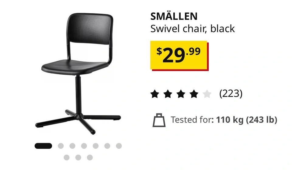 IKEA TORALD Fold-Down Desk and SMÄLLEN Swivel Chair - photo 2