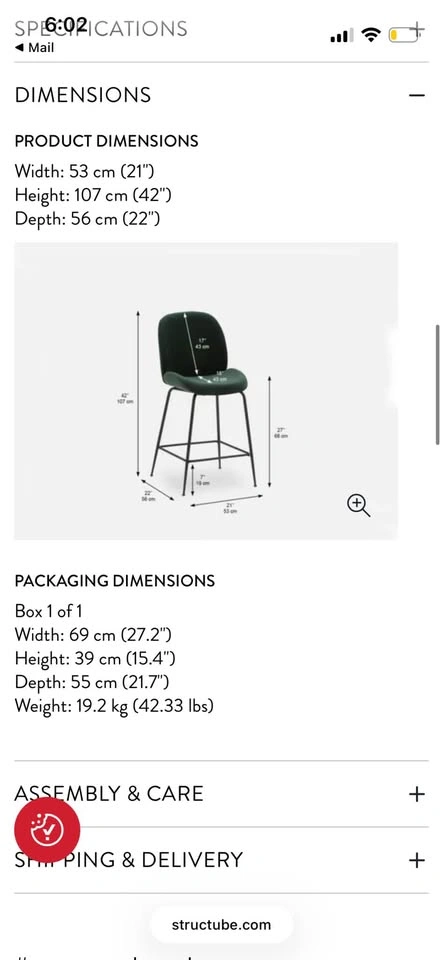 Structube Velvet Green Judith Counter Stools x2 - photo 2