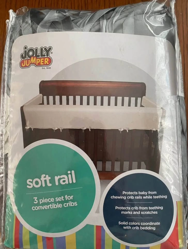 Pottery Barn crib bumper + Jolly Jumper crib top rail bumper - photo 4