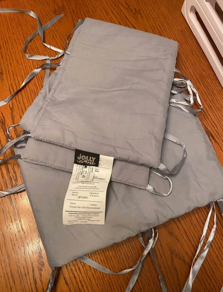 Pottery Barn crib bumper + Jolly Jumper crib top rail bumper - photo 5