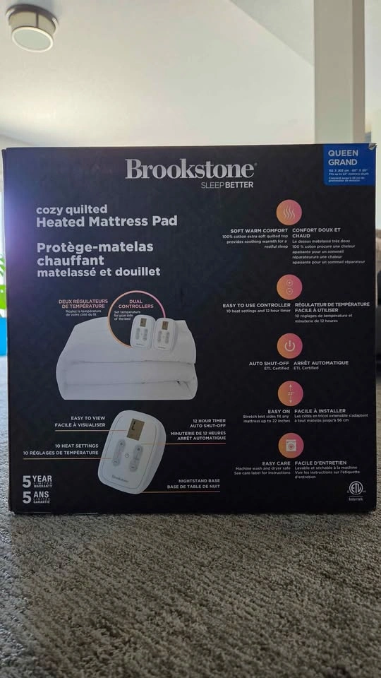 Cozy Quilted Heated Mattress Pad- Queen - photo 3