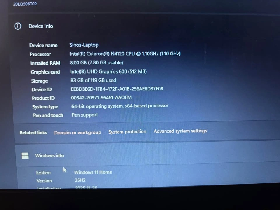 Lenovo ThinkPad 11e Laptop Intel Celeron 8GB RAM Windows 11 - photo 2