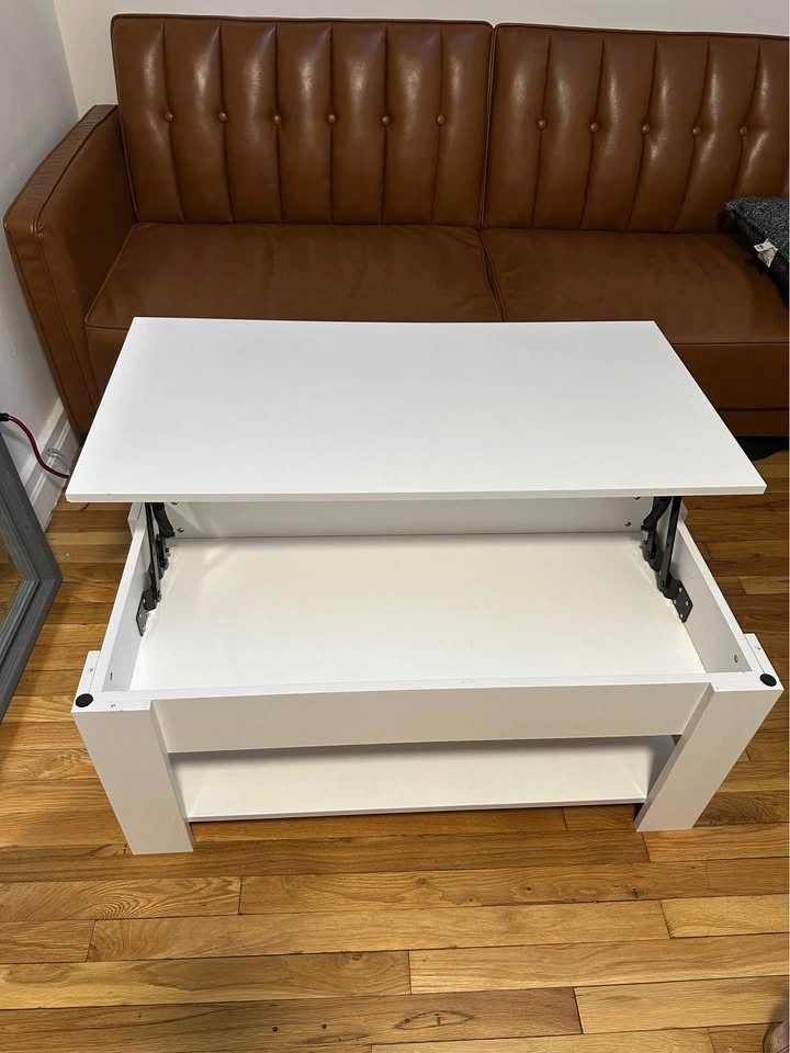 White Lift Top Coffee Table - photo 3