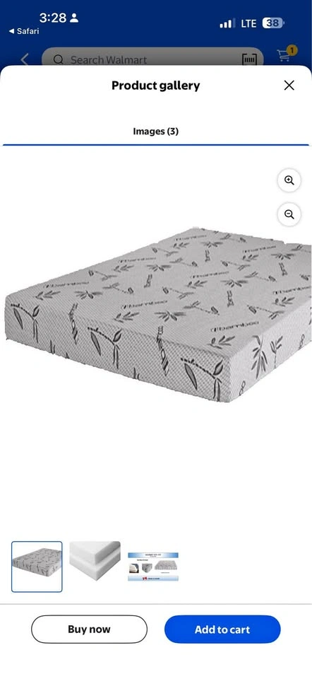 Moving Sale – Like New Bamboo Memory Foam Mattress (Full)