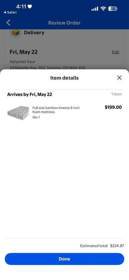 Moving Sale – Like New Bamboo Memory Foam Mattress (Full) - photo 4