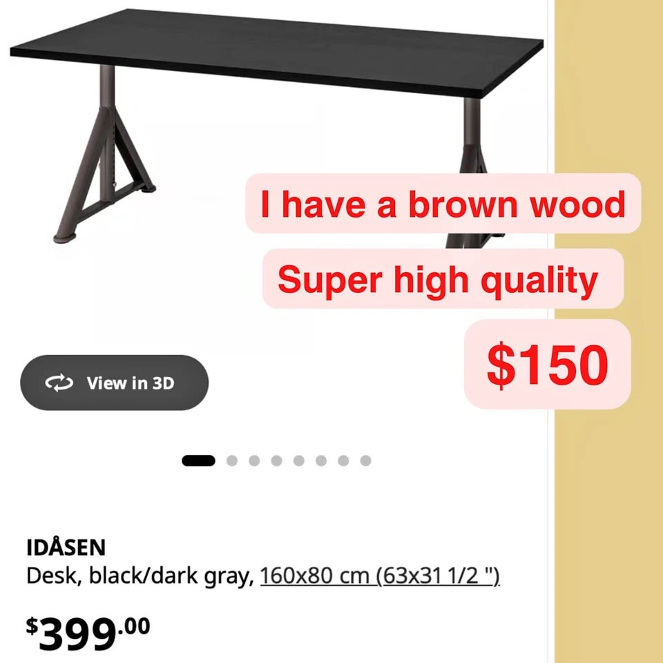 IKEA High end IDÅSEN Desk, Brown wood