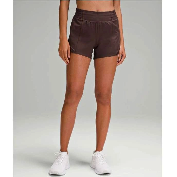 NWT Lululemon Hotty Hot High Rise Short 4" Lined - Espresso, siz