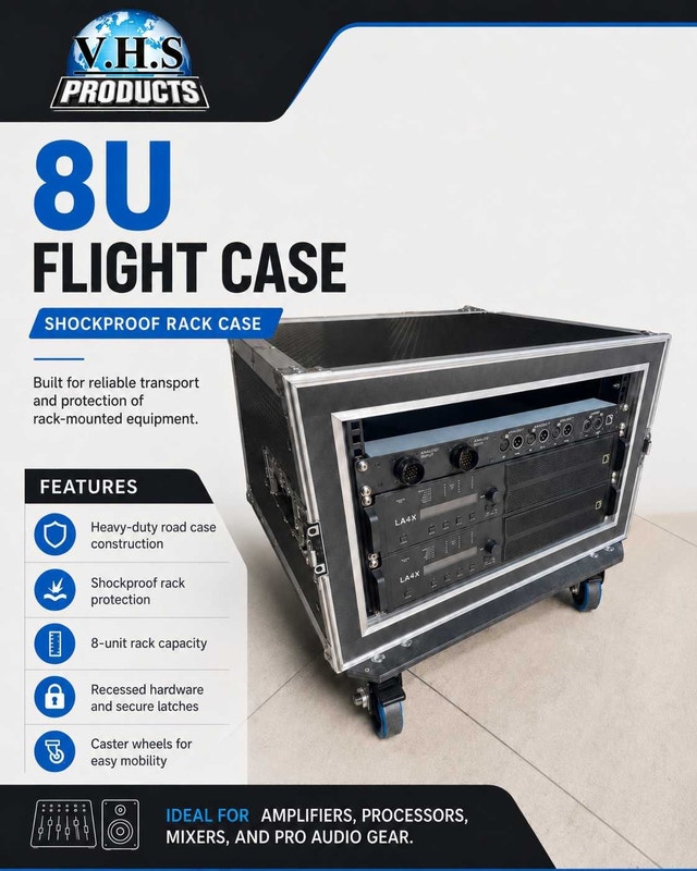 8 Space Shock Proof flight case