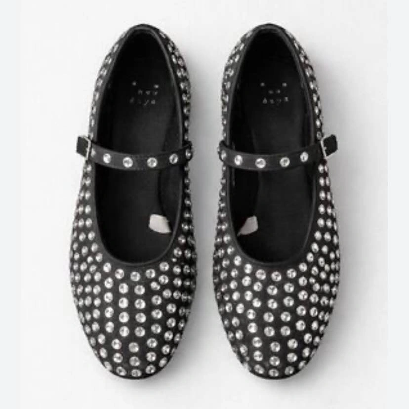 A New Day women's black Issa rhinestone Mary Jane ballet flats - photo 2