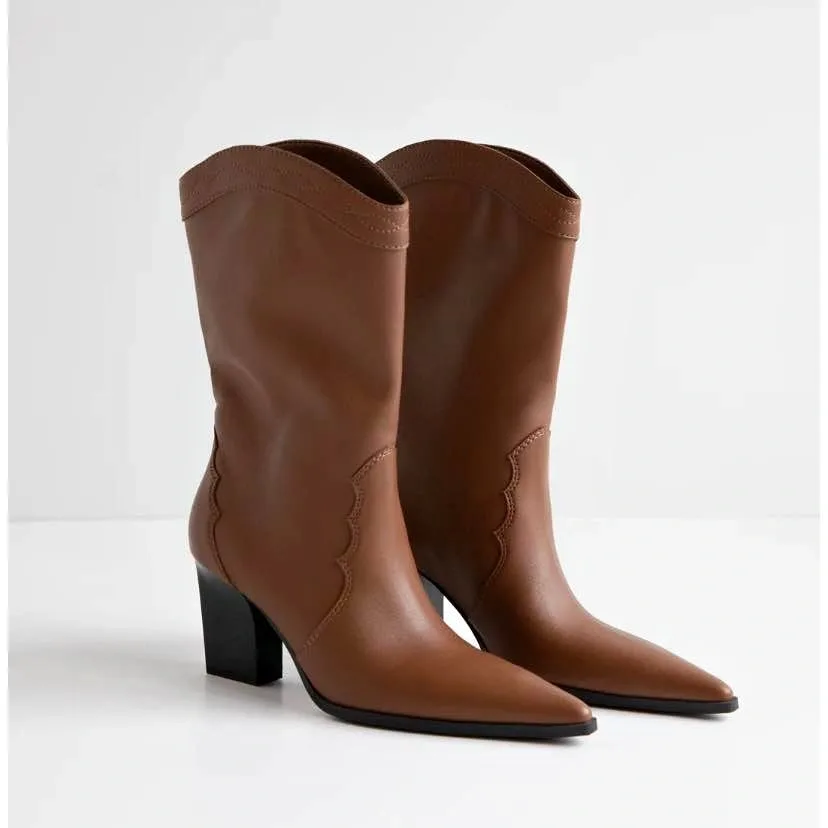 Oak and Fort Vegan Leather Cowboy Boots