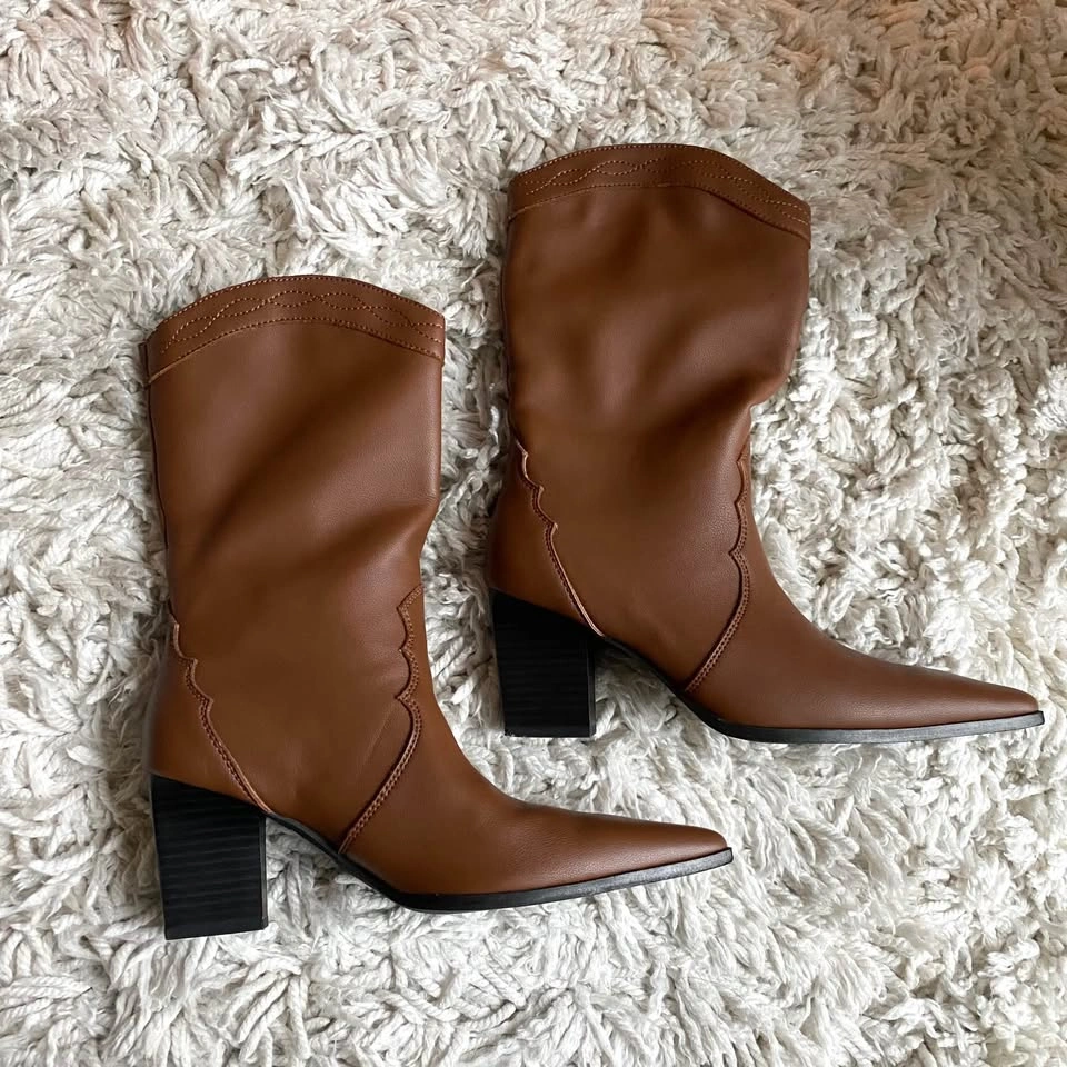 Oak and Fort Vegan Leather Cowboy Boots - photo 4