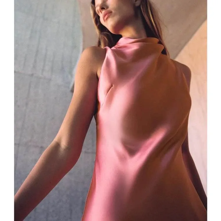 Pink Satin Dress - Size XS - photo 3
