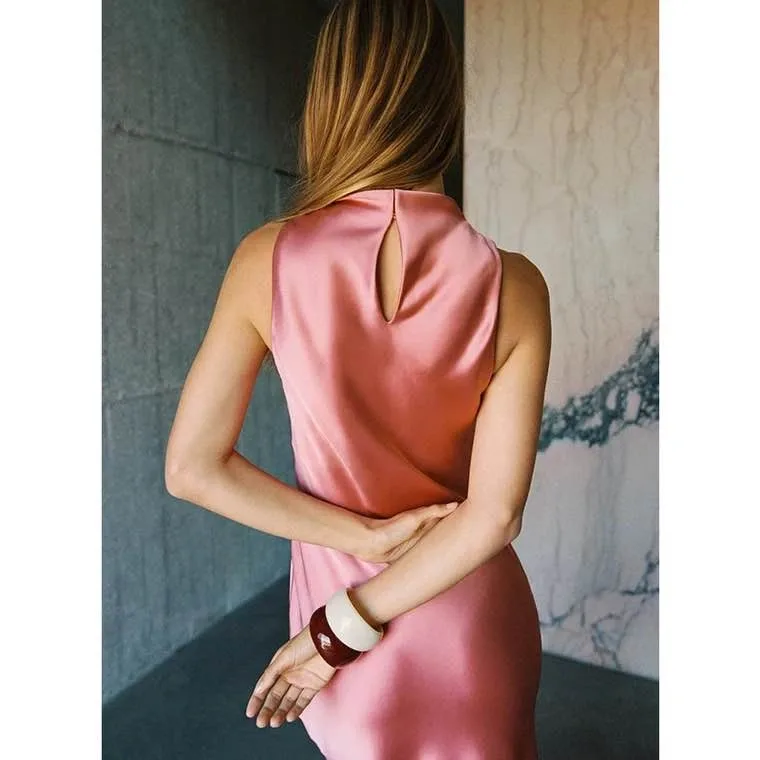 Pink Satin Dress - Size XS - photo 4