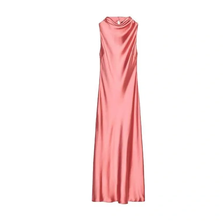 Pink Satin Dress - Size XS - photo 5