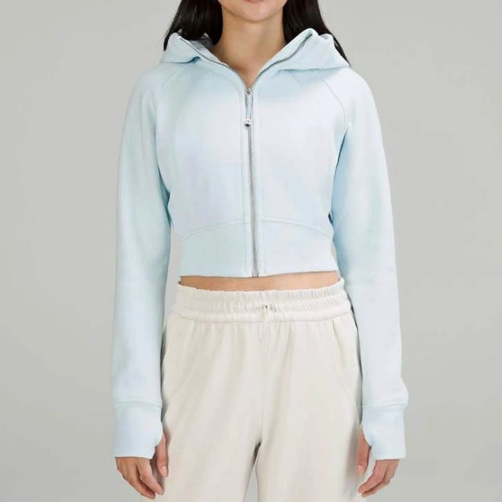 NWT Lululemon Scuba Full-Zip Cropped Hoodie - Powder Blue