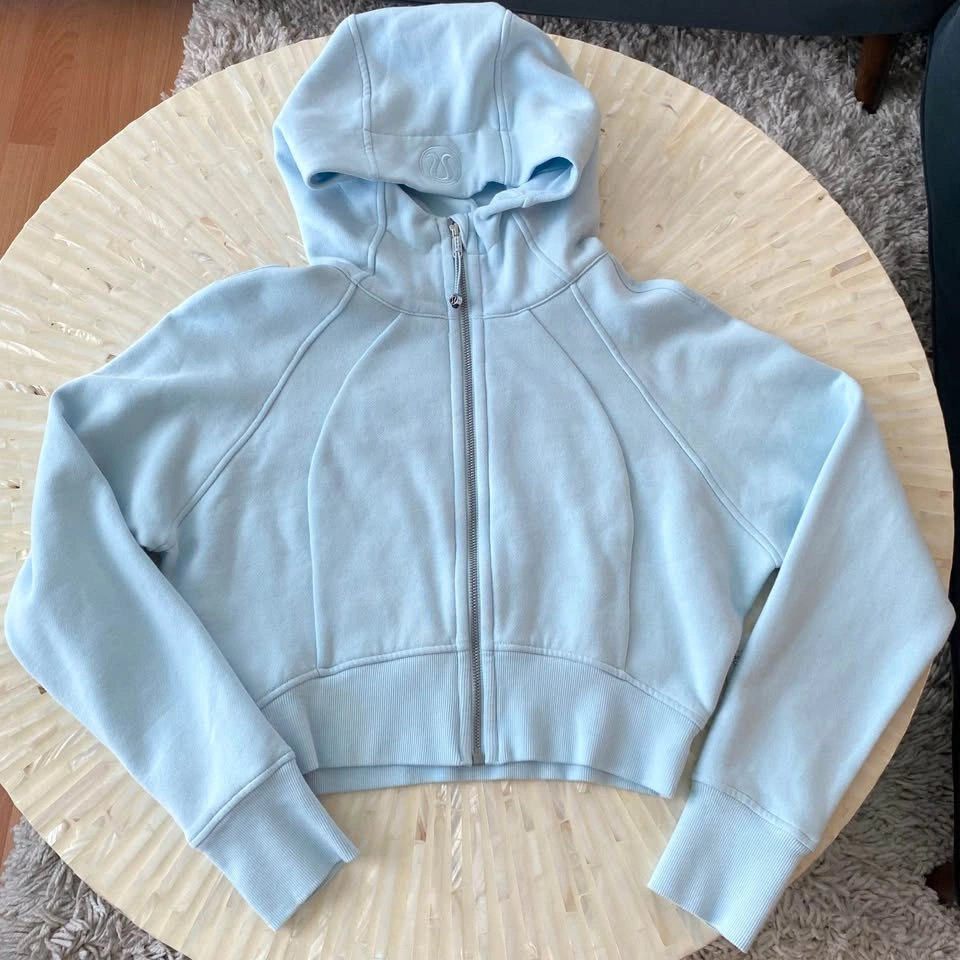 NWT Lululemon Scuba Full-Zip Cropped Hoodie - Powder Blue - photo 4