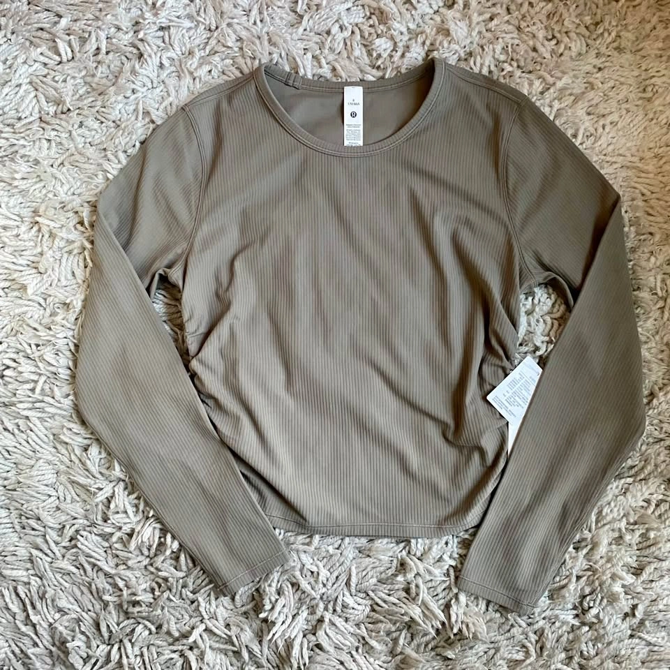 NWT Lululemon All It Takes Ribbed Long Sleeve - Warm Ash Grey - photo 3