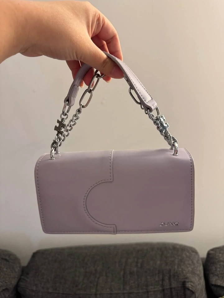 Purple Handbag with Puzzle Details - photo 3