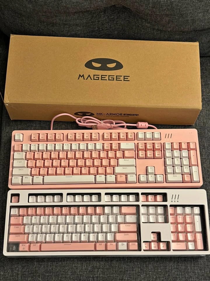 Magegee Pink & White Mechanical Keyboard
