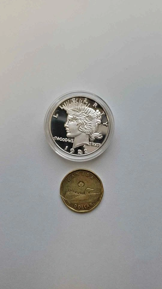 1922 1oz Silver Plated Peace High Relief Copper Collectible