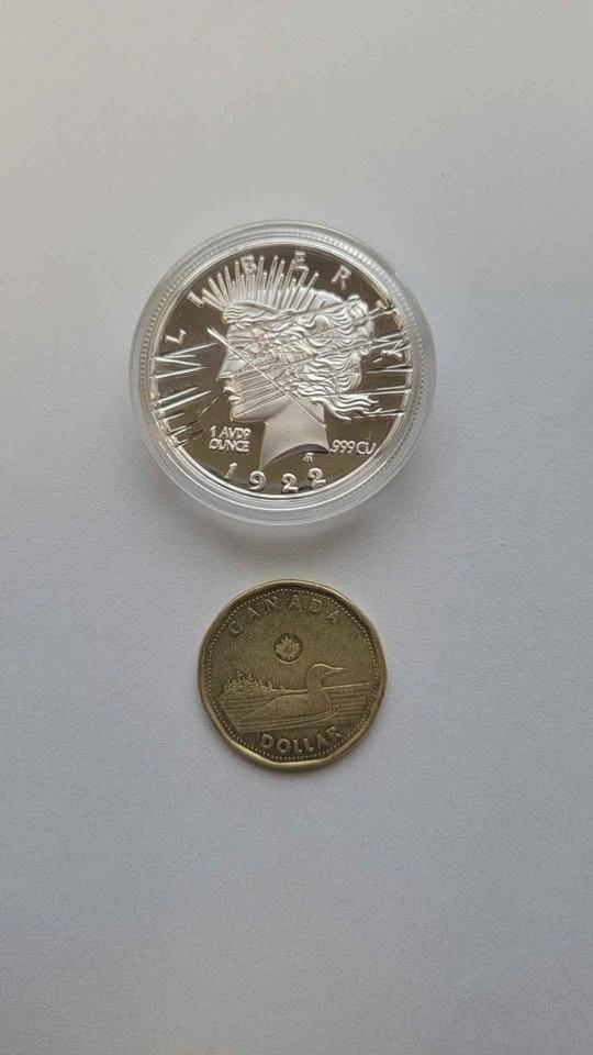 1922 1oz Silver Plated Peace High Relief Copper Collectible - photo 2