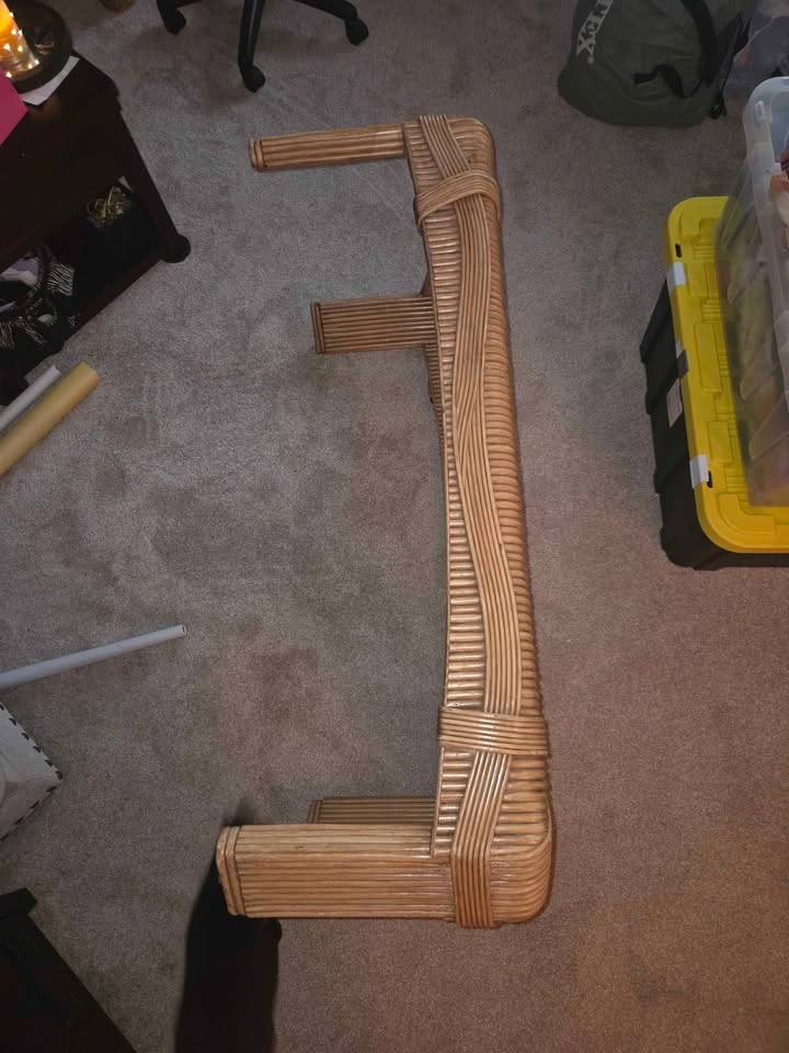 Vintage rattan coffee table - photo 2