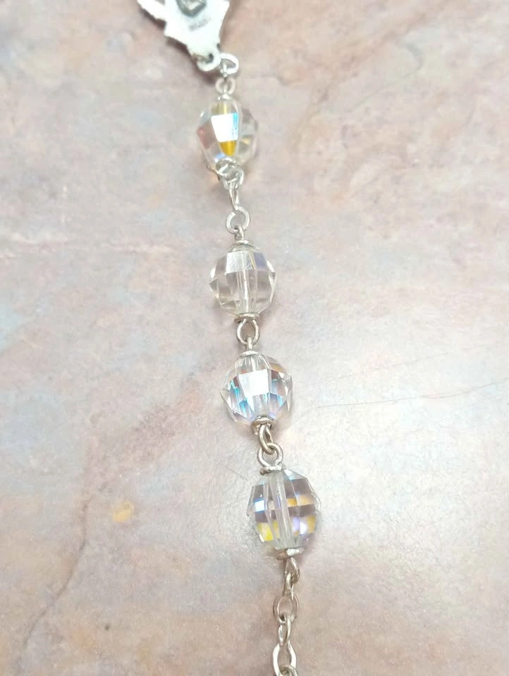 Vintage Czechoslovakian Crystal AB Aurora Borealis Rosary - photo 5