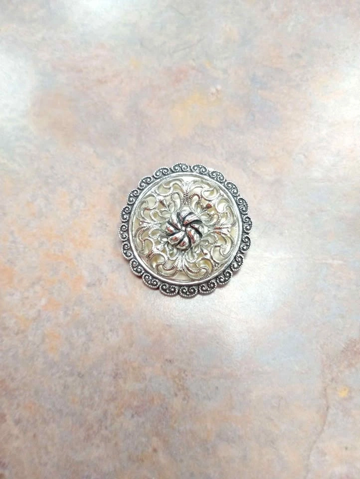 Dress Clip Silver Tone Signed W. Germany Vintage Accessory