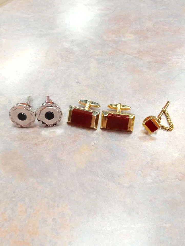 Vintage Cufflinks and Tie Tack Set