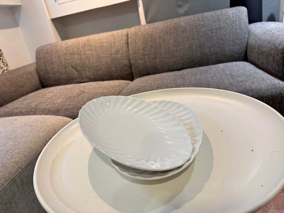 Elegant White Oval Plates – Set of 2 – $5