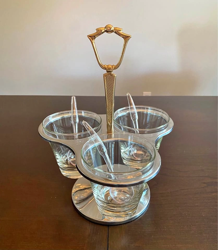 Vintage MCM Kromex Condiment Server Lazy Susan/Carousel
