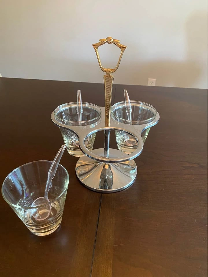 Vintage MCM Kromex Condiment Server Lazy Susan/Carousel - photo 2
