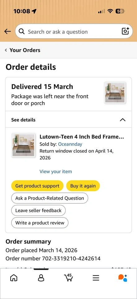 Amazon 4 inch bed frame queen size - photo 3
